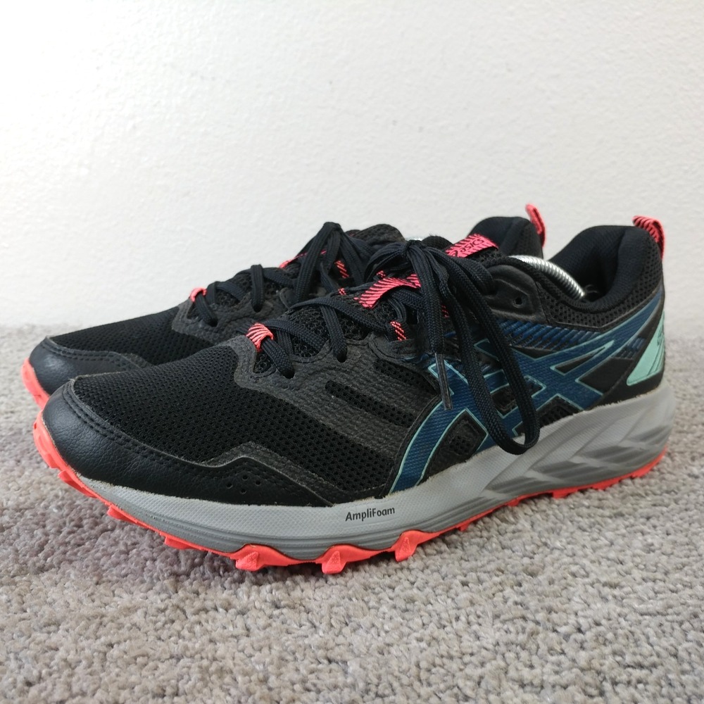 ASICS GEL-Sonoma 6 Trail Running Shoes Womens Size 9 Black Blue 1012A922 Low